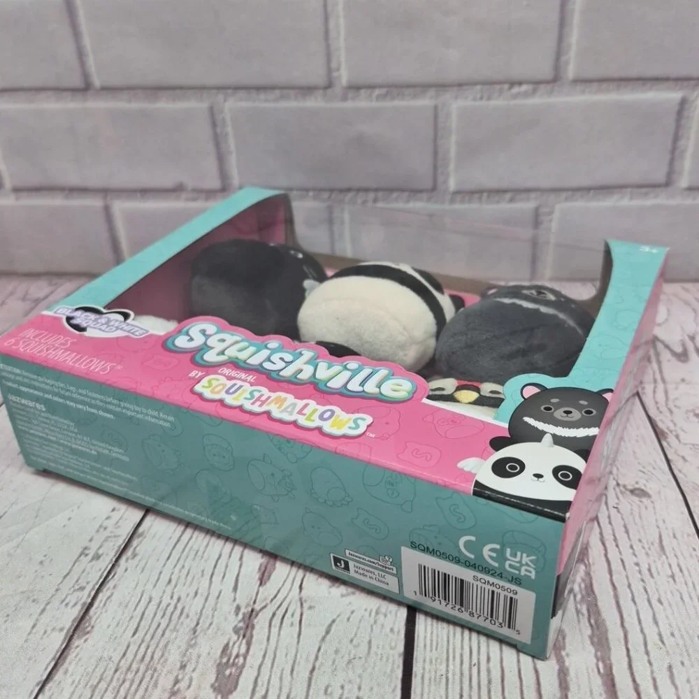 Squishville Black and White Squad 2" Plush Set Of 6, by Original Squishmallows - Picture 5 of 5